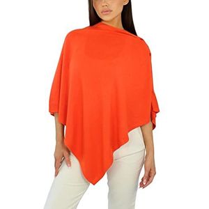 Win's Gemengde kasjmier poncho voor dames, gemaakt in Italië, Oranje, One Size