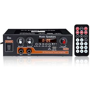 Audioversterker, 800W HIFI Stereo Audio Auto Versterker Auto Audio Bluetooth 2 Kanaals Digitale Krachtige Auto Versterker for Subwoofer Audio-processor(G50)