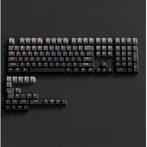 QPSJXN OEM-profiel PBT-keycaps, gradiënten, RGB backlit keycapset, compatibel met MX Switch mechanische toetsenborden in zwart, roze, grijs-wit voor doe-het-zelfprojecten (donkergrijs)