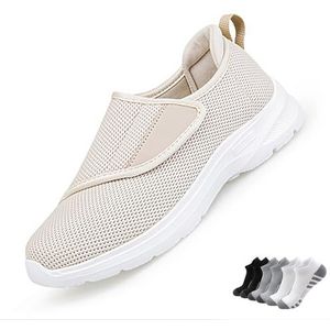 Diabetische Schoenen,Grote Wijdte Comfort Ademende Orthopedische Schoenen(Yellow,45EU)