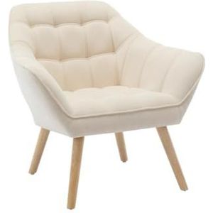 Vente-unique - Fauteuil van beige stof CASERTA