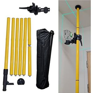 TOPWAY Laser Level Telescoping Pole 4.2M Vloer tot Plafond Laser Pole, Aluminiumlegering Telescopische Ondersteuning Pole met Uitschuifbare Montage Pole voor Rotary en Lijn Lasers 311570