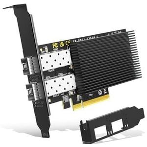 10 GB Dual LAN SFP+ PCI-e netwerkkaart, Intel 82599 controller, 10G NIC-kaart, ondersteunt Windows/Windows Server/Linux/VMware