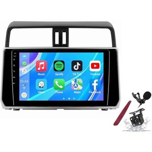 Android 14 Autoradio Sat Navi voor T-oyota Prado (2018-2020) 9 Inch Touchscreen Multimedia Speler met Draadloze Carplay GPS Navigatie FM RDS Bluetooth 5G-WiFi SWC DSP,M100s