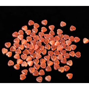 6mm 8mm Natuurlijke Liefde Cat Eye Kralen Hartvorm Cabochon Kralen voor Sieraden Maken Maansteen DIY Armband Losse Kralen-Oranje-6mm ongeveer 50 stuks