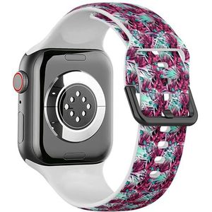 Sport zachte band compatibel met Apple Watch 38/40/41mm (Cool Nice Paars Roze Retro) Siliconen Armband Strap Accessoire voor iWatch