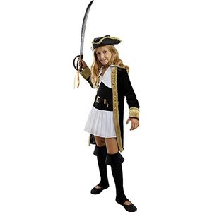 Funidelia | Deluxe Piraten kostuum - Koloniale Collectie voor meisjes ▶ Zeerover, Boekanier - Kostuum voor Kinderen, Accessoire verkleedkleding en rekwisieten voor Halloween, carnaval & feesten - Maat 3-4 jaar - Zwart