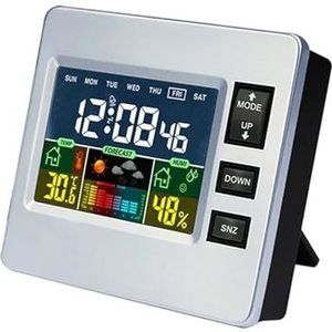 Draadloos weerstation Wekker Binnenthermometer Temperatuur Temp. Vochtigheidsmeter for thuiskantoor,Nauwkeurig voorspellen