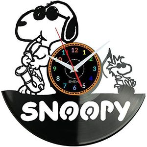 EVEVO Snoopy Wandklok Vinyl Plate Retro Klok Handgemaakt Vintage Geschenk Stijl Kamer Decoratie Leuk Geschenk Wandklok Snoopy