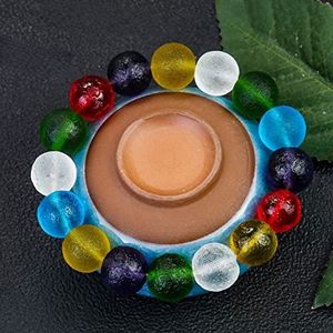 7 Chakra Man-Made Moldavite Kralen Armband Glas Crydtal Energie Steen Yoga Healing Meditatie Bangle Amulet Vrouw Sieraden Gift, YLLLLY (Metal Color : 10mm)
