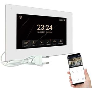 Walkie-talkie, 1080P video-intercomsysteem, draadloze intelligente videodeurbel for thuis, één oproeppaneel + twee schermen(R6-M503WA-B)