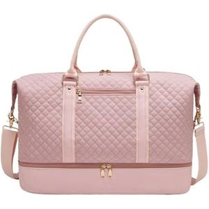 Sporttassen 19 Inch Reisweekend Roze Tas Voor Dames, Plunjezak Met Schoenenvak Voor Vliegtuigen Handbagage