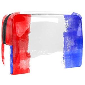 Draagbare Make-up Tas met Rits Reizen Toilettas voor Vrouwen Handige Opslag Cosmetische Pouch Vlag Frankrijk