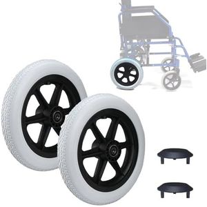 Rolstoel achterwielen - 12"" massief PU achterwiel voor rolstoel zwenkwielmontage slijtvaste vervangende wielen voor rollators en rolstoelen 2 stuks