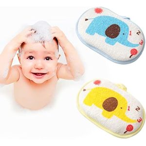 Hokoad Babybadspons, set van 2 stuks, cartoon, dierenstijl, babyspons om te baden, babybadspons, ultrazacht en absorberend, natuurlijk en veilig, geweldig voor de gevoelige huid, voor jongens en