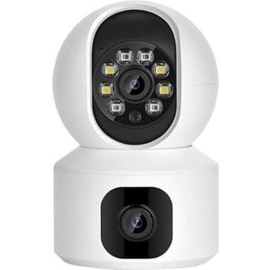 Bewakingscamera, 2K 4MP Dual Lens PTZ IP Camera Dual Screen Home Security Camera 3MP HD Auto Tracking babyfoon Video Surveillance(4MP NO Card)