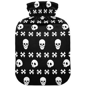 LI ZHI XIN PVC warmwaterkruik met fluwelen deksel 1L 2L kleine middelgrote schedel patroon