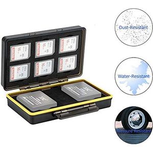 JJC Geheugenkaarthoes voor 6 SDHC SDXC-kaarten met 2 sleuven voor Fuji Fujifilm NP-W126 NP-W126S batterijen, compatibel met X-T3 X-T30 X-T100 X-A5 X-H1 X100F X-Pro1 X-T2 X-T1 X-T1 X-T20 X-T10 X-T10