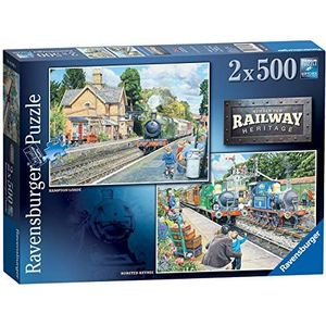 Ravensburger 14842 Railway Spoorweg-Heritage nr. 2 - Horsted Keynes Station & Hampton Loade Station, 2 x 500-delige puzzel