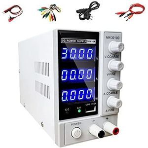Tafelvoeding van laboratoriumkwaliteit, USB Verstelbare DC Laboratorium Voeding 30V 10A Digitale Bench Bron Spanningsregelaar Stabilisatoren Switch Lab Voeding Eenvoudig in te stellen en te gebruiken(