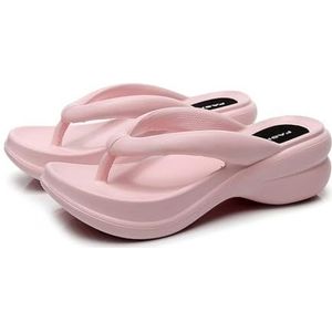 YIMAIWLX slippers Flip Flops For Women Ladies Beach Holiday Thong Sandal Summer Beach Pool Shoes Orthopedic Slippers-pink-39-40