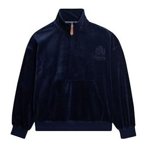 Superdry Country Club Velour Sweatshirt Met Halve Rits