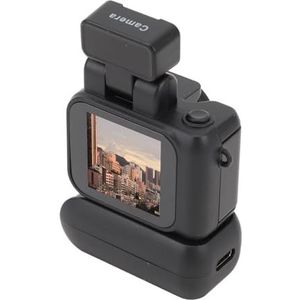 Mini DV-camera-camcorder, 1080P HD-duimcamera met 1,44 Inch Kleurenscherm, Zaklampoplaadetui, Kleine DVR-camcordervideocamera voor Vloggen op Reis (BLACK)