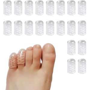 20 stuks gel teenbeschermers, siliconen kleine teenbeschermers, teenbeschermers, anti-wrijving teenbeschermers, ademende gel teenbeschermers, transparante teenbeschermers, siliconen teenbescherming,
