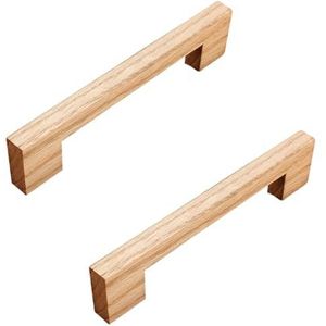 Meubelhandvat Eiken handgrepen, 2 x moderne vernis ladegrepen, volledige lengte: 48-216 mm T-stanggrepen for kledingkasten, slaapkamermeubilair, 153 mm/6 inch (Color : Wood Colour, Size : Full Lengt