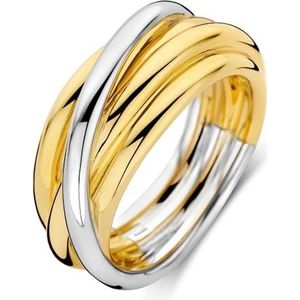 TI SENTO MILANO Ring van het merk merk sterling zilver met goudkleur zilver en geelgoud verguld. De grootte is 60. De breedte is 9,2 mm. De referentie is 12056SY/60, Sterling zilver