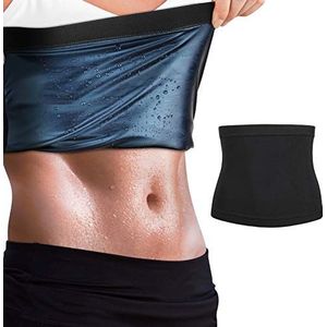MoKo Sweat Body Shaper voor dames, tailletrainer, saunariem, taille-cincher, fitnesszweetband, Hot Sweat Slimming Body Shaper Workout Thermische tailleband voor gewichtsverlies, maat S/M, zwart