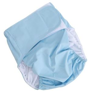 Luierondergoed voor volwassenen, incontinentieondergoed, elastische taille, wasbaar, ademend, zeer absorberend voor mannen en vrouwen (lichtblauw)