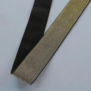 Glitter goud zilver elastische banden 10 mm 15 mm 25 mm 40 mm elastische rubberen band riem kledingstuk broek naaien kant trim DIY accessoires-zwart goud gl