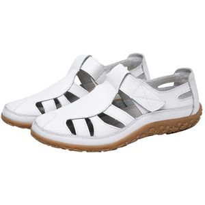 PMVRTHQV Damessandalen, voetboogondersteuning, comfortabele wandelsandalen, zomer, antislip, casual sandalen, A2 Wit, 39.5 EU