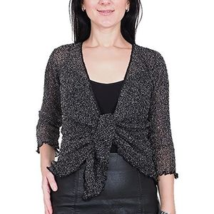 Mimosa - Bolero - Zwart/Zilver - Gehaakt - Glitter of Effen - One Size Grote Maten