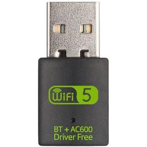 Wzxksoac 2 in 1 USB WiFi Bluetooth-Adapter 600 Mbps Dual Band 2.4G/5GHz Wi-Fi 5 Dongle High-Speed ​​Draadloze Netwerkkaart voor Laptop