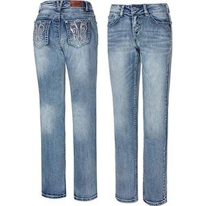 Stars & Stripes Western Bootcut-jeans voor dames ""Lexi"" Stone-Wash, blauw, 31