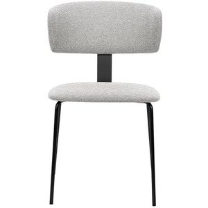 Glam_ee Line 3 stoel, design stoel voor keuken, bar, restaurant, met antraciet gelakt metalen frame, zitting en rugleuning in Aquaclean grijze stof