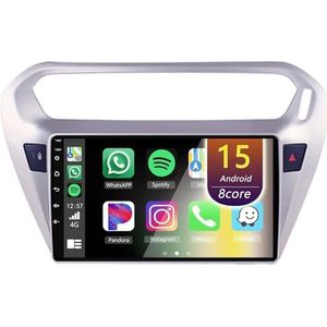 Android Radio voor Peugeot 301 2014-2018, 9 inch Touchscreen Autoradio met Wireless CarPlay Android Auto Bluetooth WIFI(8Core(8+128GB))