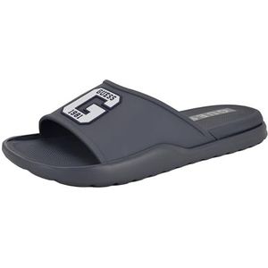GUESS Heren Metzer Slide Sandaal, Blauw Multi 420, 9 UK, Blauw Multi 420, 43 EU