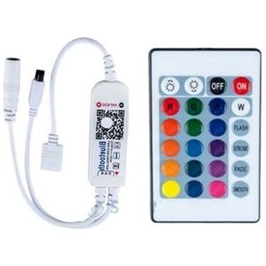 RGB RGBW Bluetooth-dimmer met 24-toetsen infrarood afstandsbediening voor smartphones 5V-24V geschikt voor RGB RGBW LED-strips (maat: RGB 24 toets, kleur: wit)