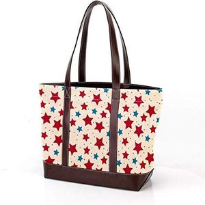 Laptop Tote tas met ster patroon Print, dragen schoudertassen Casual Canvas Business Werk Tote tas Aktetas voor Computer School Office