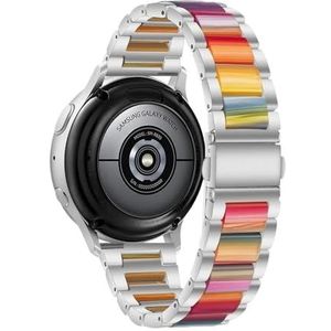 20 mm band geschikt for Samsung Galaxy Watch 3 41 mm 45 mm Actief 2 40 mm 44 mm Gear S3 staal + harsband geschikt for Huawei GT3 22 mm geschikt for Amazfit gts 3(Color:Sillver Colorful,Size:22mm)