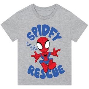 Marvel Spiderman T-shirt | Spidey en zijn geweldige vrienden jongens T-shirt | Spidey jongens T-shirts | Grijs 140