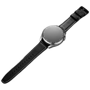 EDVENA Lederen band Compatibel met Huawei Horloge 3 Pro 48mm Originele Lederen band Compatibel met Huawei Horloge 3 Horlogeband Compatibel met Huawei Horloge3 46mm GT2 Pro (Color : Black, Size : 22m