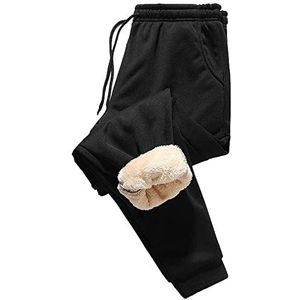 Joggingbroek Heren Winter Met Fleece Gevoerde Warme Trainingsbroek Fleece Pluche Gevoerde Joggingbroek Joggingbroek Winterbroek Trainingsbroek Met Zak, M-6XL Joggingbroek(Noir,6XL)