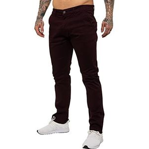 989Zé ENZO slim chino broek voor heren EZ348 BORDEAUX 34W / 30L