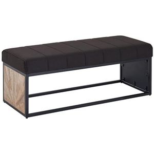 FineBuy Design bank zwart 120 x 40 x 40 cm | Gestoffeerde bank met metalen frame | Bedbank slaapkamer | Halbank garderobebank