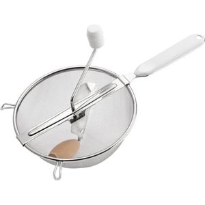 Passeerzeef, diameter: 20 cm, roestvrij staal/kunststof, Standard, zilver/wit, 11972270