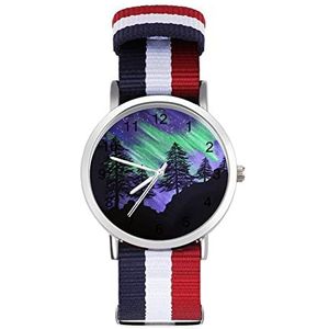 Aurora Pines Schilderij Automatisch Horloge voor Mannen Vrouwen Mode Quartz Horloge Armband Polshorloge voor Thuiskantoor